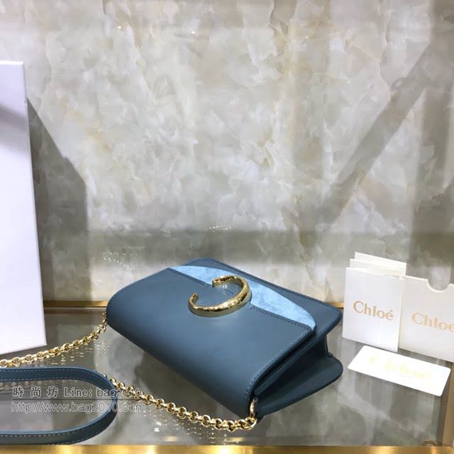 Chloe女包 克洛伊經典C鏈麂皮拼牛皮單肩包 Chole肩背斜挎包  jjh1369